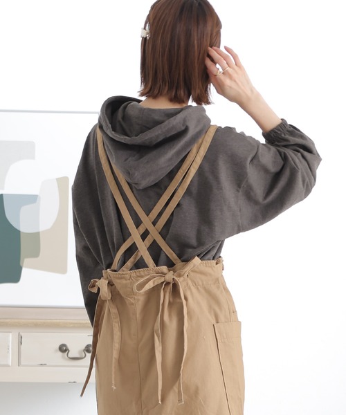 ElegChic(エレグシック)の「ミニ裏毛ヒップカバーパーカー(パーカー・レディース・チャコールグレー/ブラック/杢グレー・LL~3L/4L~5L/M~L)」の10枚目の写真