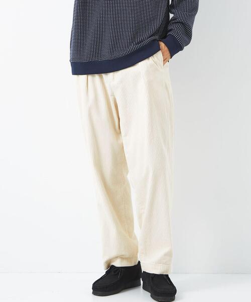 green label relaxing（グリーンレーベルリラクシング）の「Morley コール 1プリーツ テーパード パンツ（その他パンツ・メンズ・オフホワイト/ダークブラウン・L/S/M）」の10枚目の写真
