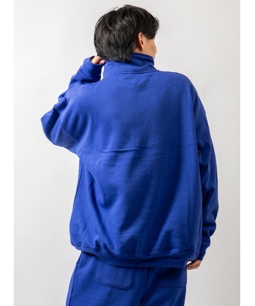 Beno(ビーノ)の「TCソフト裏起毛 オーバーシルエット ハーフジップトレーナー(スウェット・メンズ・マスタード/ロイヤルブルー/ネイビー/ホワイト/グリーン/グレー/グレイッシュベージュ/ブラック・M/L/XL)」の21枚目の写真