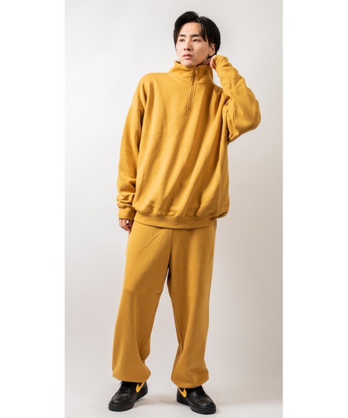 Beno(ビーノ)の「TCソフト裏起毛 オーバーシルエット ハーフジップトレーナー(スウェット・メンズ・マスタード/ロイヤルブルー/ネイビー/ホワイト/グリーン/グレー/グレイッシュベージュ/ブラック・M/L/XL)」の19枚目の写真