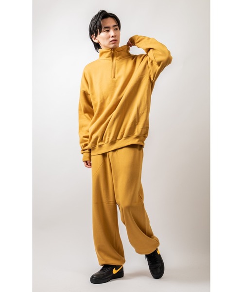 Beno(ビーノ)の「TCソフト裏起毛 オーバーシルエット ハーフジップトレーナー(スウェット・メンズ・マスタード/ロイヤルブルー/ネイビー/ホワイト/グリーン/グレー/グレイッシュベージュ/ブラック・M/L/XL)」の10枚目の写真