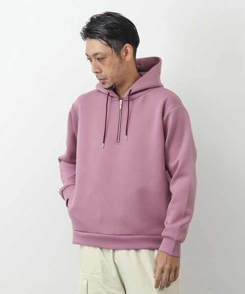 NOLLEY'S goodman(ノーリーズグッドマン)の「ダンボールニット ハーフジップパーカー(パーカー・メンズ・グレイッシュベージュ/ネイビー/ベージュ/ベビーピンク・M/L/XL/S)」の21枚目の写真