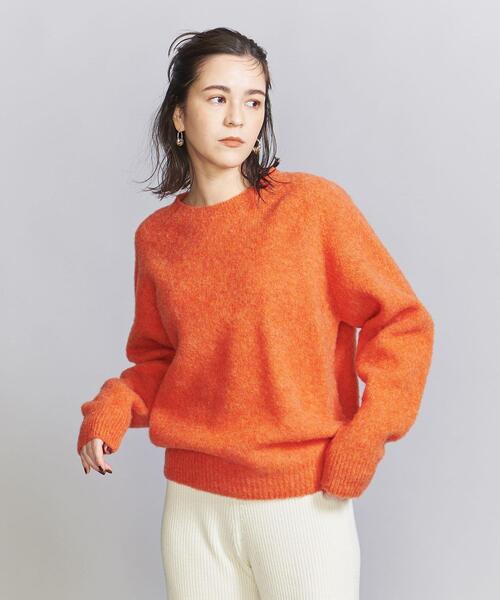 JOHN TULLOCH(ジョンタロック)の「【別注】<JOHN TULLOCH>クルーネック ニット プルオーバー(ニット/セーター・レディース・オレンジ/ダークブラウン/ホワイト・FREE)」の3枚目の写真