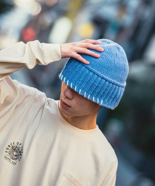 improves（インプローブス）の「ステッチデザイン ニットキャップ（ニットキャップ/ビーニー・メンズ・ブルー/グレー/ブラック/ホワイト/ベージュ/イエロー/ラベンダー・FREE）」の19枚目の写真
