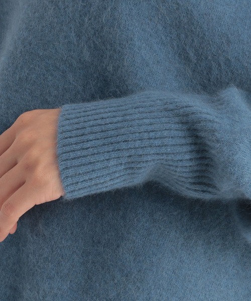 Andemiu（アンデミュウ）の「ラクーンコンVネックニット175396（ニット/セーター・レディース・ボルドー/トップグレー/ブラウン/ベージュ・FREE）」の14枚目の写真