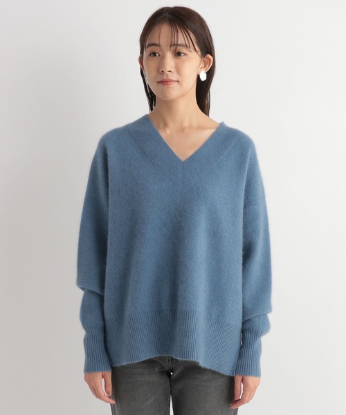 Andemiu（アンデミュウ）の「ラクーンコンVネックニット175396（ニット/セーター・レディース・ボルドー/トップグレー/ブラウン/ベージュ・FREE）」の17枚目の写真