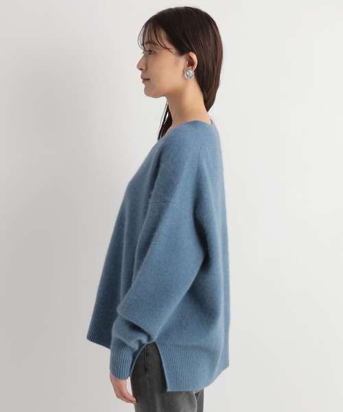 Andemiu（アンデミュウ）の「ラクーンコンVネックニット175396（ニット/セーター・レディース・ボルドー/トップグレー/ブラウン/ベージュ・FREE）」の18枚目の写真