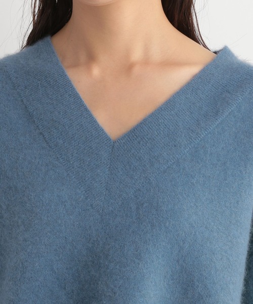 Andemiu（アンデミュウ）の「ラクーンコンVネックニット175396（ニット/セーター・レディース・ボルドー/トップグレー/ブラウン/ベージュ・FREE）」の21枚目の写真