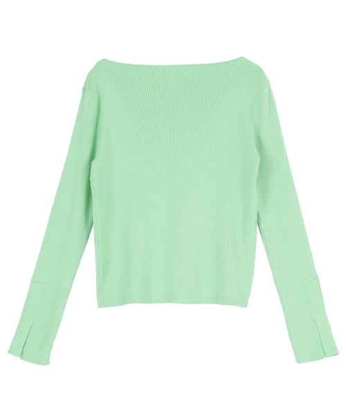 UR'S（ユアーズ）の「ボートネックスリットスリーブリブニット（ニット/セーター・レディース・ブラック/ホワイト/ホワイト系その他/グリーン/ボルドー/ブルー系その他/ネイビー/ラベンダー/ブラウン/レッド/モカ/ミント・S/M/L）」の14枚目の写真