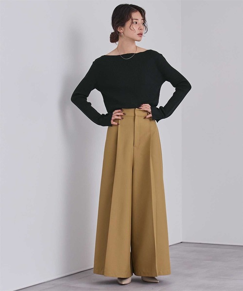 ボートネックスリットスリーブリブニット（ニット/セーター）｜ur's