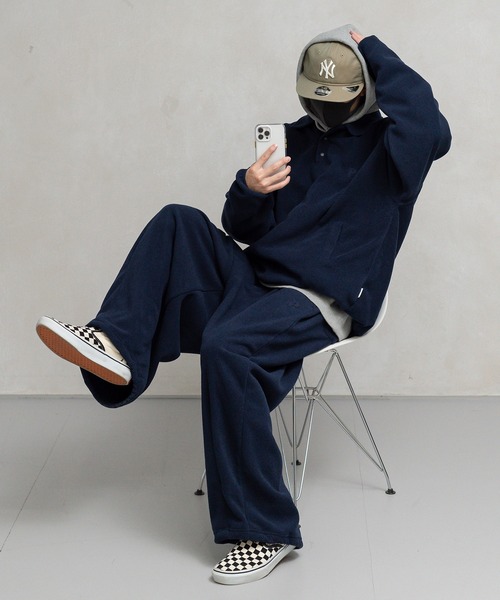 Perushu（ペルーシュ）の「フリースバルーンスノーパンツ（カーゴパンツ・メンズ・オフホワイト/ネイビー/ライム/パープル・MEDIUM/SMALL/LARGE）」の9枚目の写真