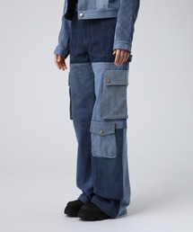 MARINE SERREブルー＆ブラウン デニム Regenerated ブーツ 21074744_51537719_600.jpg