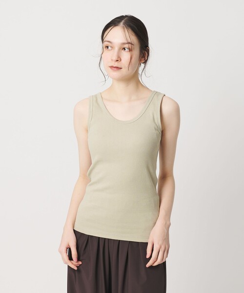 BEAUTY&YOUTH UNITED ARROWS(ビューティーアンドユースユナイテッドアローズ)の「コットンブレンド テレコ タンクトップ(タンクトップ・レディース・ダークグレー/ホワイト/ブラック/ライトブルー/イエロー/ベージュ/ライム/ネイビー・FREE)」の5枚目の写真