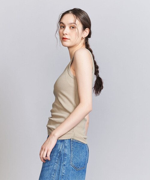 BEAUTY&YOUTH UNITED ARROWS（ビューティーアンドユースユナイテッドアローズ）の「コットンブレンド テレコ タンクトップ（タンクトップ・レディース・ダークグレー/ホワイト/ブラック/ライトブルー/イエロー/ベージュ・FREE）」の10枚目の写真