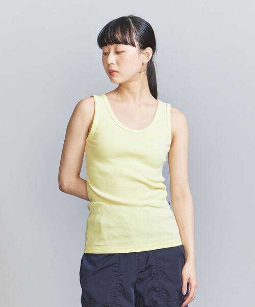 BEAUTY&YOUTH UNITED ARROWS（ビューティーアンドユースユナイテッドアローズ）の「コットンブレンド テレコ タンクトップ（タンクトップ・レディース・ダークグレー/ホワイト/ブラック/ライトブルー/イエロー/ベージュ・FREE）」の11枚目の写真