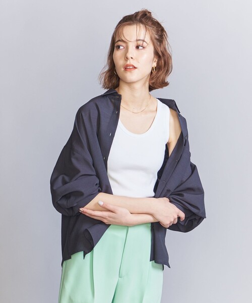 BEAUTY&YOUTH UNITED ARROWS（ビューティーアンドユースユナイテッドアローズ）の「コットンブレンド テレコ タンクトップ（タンクトップ・レディース・ダークグレー/ホワイト/ブラック/ライトブルー/イエロー/ベージュ・FREE）」の14枚目の写真