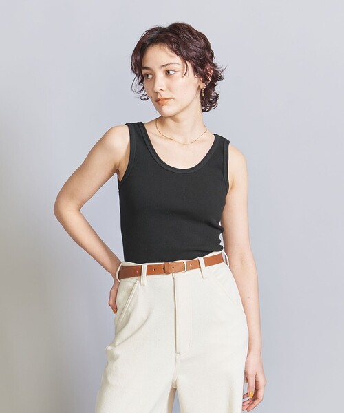 BEAUTY&YOUTH UNITED ARROWS（ビューティーアンドユースユナイテッドアローズ）の「コットンブレンド テレコ タンクトップ（タンクトップ・レディース・ダークグレー/ホワイト/ブラック/ライトブルー/イエロー/ベージュ・FREE）」の15枚目の写真