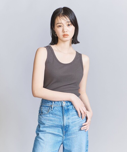 BEAUTY&YOUTH UNITED ARROWS（ビューティーアンドユースユナイテッドアローズ）の「コットンブレンド テレコ タンクトップ（タンクトップ・レディース・ダークグレー/ホワイト/ブラック/ライトブルー/イエロー/ベージュ・FREE）」の16枚目の写真