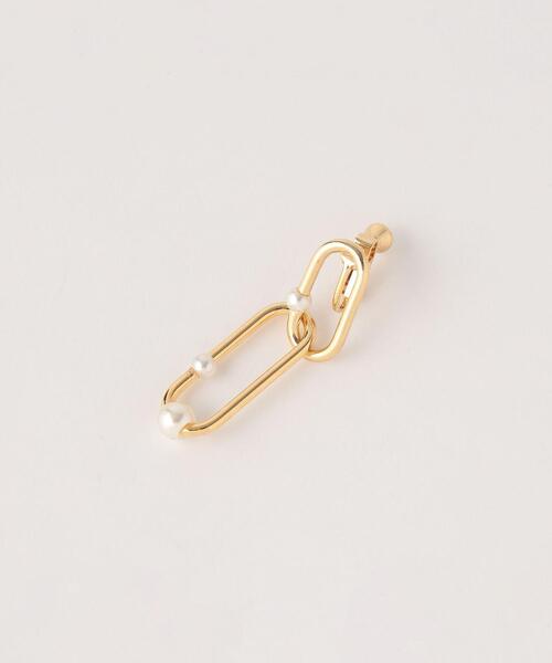 BEAUTY&YOUTH UNITED ARROWS(ビューティーアンドユースユナイテッドアローズ)の「ダブルチェーン フェイクパール イヤリング(イヤリング・レディース・ゴールド・FREE)」の2枚目の写真
