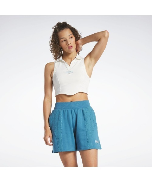 Reebok(リーボック)の「バーシティ タンクトップ / VARSITY TANK(タンクトップ・レディース・ホワイト/ブルー・LARGE/MEDIUM/SMALL/X-LARGE)」の1枚目の写真