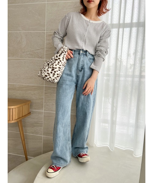 JUMELLE(ジュメロ)の「【爆盛れ売り上げ枚数2500枚突破】【サイズ豊富】JMストレートデニム(デニムパンツ・レディース・ブラック/ブルー・SMALL/MEDIUM/LARGE)」の6枚目の写真