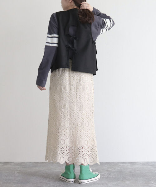 fredy emue（フレディエミュ）の「【セットアップ可能】コットンレースマーメイドスカート（スカート・レディース・アイボリー/チャコールグレー・38）」の16枚目の写真