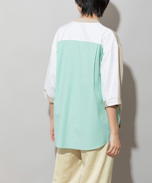 Munich（ミューニック）の「リネンコットンニット×タイプライタードッキングプルオーバー（ニット/セーター・レディース・ベージュ/ネイビー/ホワイト・FREE）」の21枚目の写真