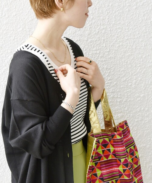 SHIPS any（シップス エニィ）の「SHIPS any:〈洗濯機可能〉テレコ タンクトップ 23SS（タンクトップ・レディース・イエロー/ブラック/その他/ホワイト・ONE SIZE）」の4枚目の写真