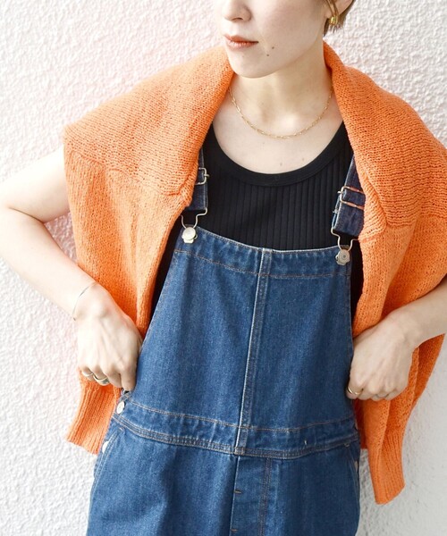 SHIPS any（シップス エニィ）の「SHIPS any:〈洗濯機可能〉テレコ タンクトップ 23SS（タンクトップ・レディース・イエロー/ブラック/その他/ホワイト・ONE SIZE）」の3枚目の写真