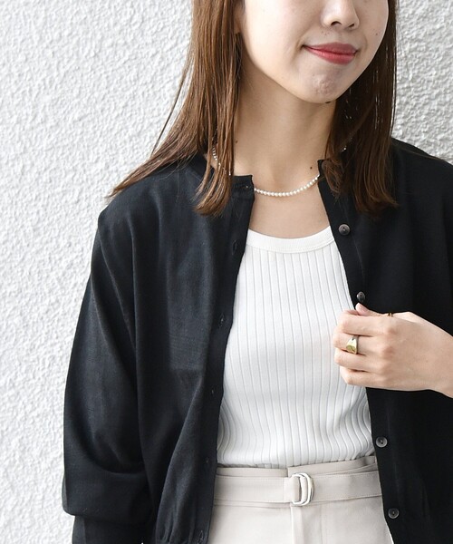 SHIPS any（シップス エニィ）の「SHIPS any:〈洗濯機可能〉テレコ タンクトップ 23SS（タンクトップ・レディース・イエロー/ブラック/その他/ホワイト・ONE SIZE）」の6枚目の写真