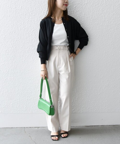 SHIPS any（シップス エニィ）の「SHIPS any:〈洗濯機可能〉テレコ タンクトップ 23SS（タンクトップ・レディース・イエロー/ブラック/その他/ホワイト・ONE SIZE）」の11枚目の写真