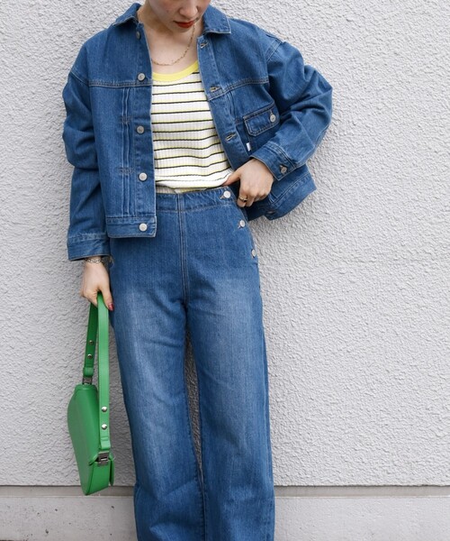 SHIPS any（シップス エニィ）の「SHIPS any:〈洗濯機可能〉テレコ タンクトップ 23SS（タンクトップ・レディース・イエロー/ブラック/その他/ホワイト・ONE SIZE）」の12枚目の写真