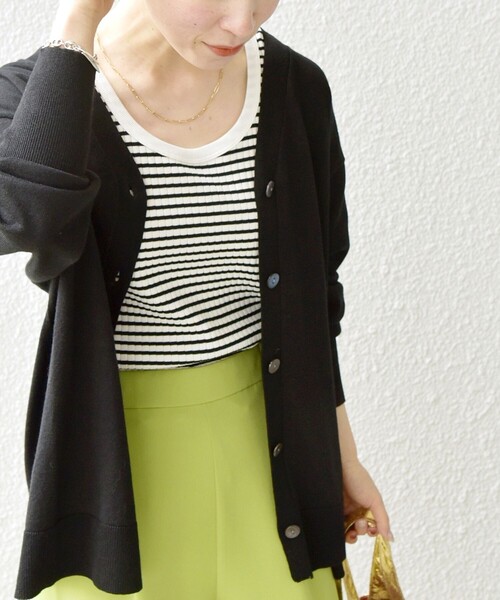 SHIPS any（シップス エニィ）の「SHIPS any:〈洗濯機可能〉テレコ タンクトップ 23SS（タンクトップ・レディース・イエロー/ブラック/その他/ホワイト・ONE SIZE）」の16枚目の写真