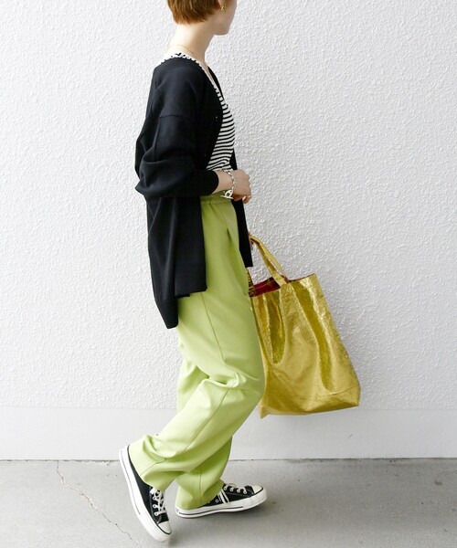 SHIPS any（シップス エニィ）の「SHIPS any:〈洗濯機可能〉テレコ タンクトップ 23SS（タンクトップ・レディース・イエロー/ブラック/その他/ホワイト・ONE SIZE）」の13枚目の写真