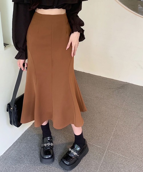 NinaetLina（ニナエリナ）の「ハイウエストマーメイドスカート（ジャンパースカート・レディース・ブラウン/ブラック・M/L/XL）」の11枚目の写真