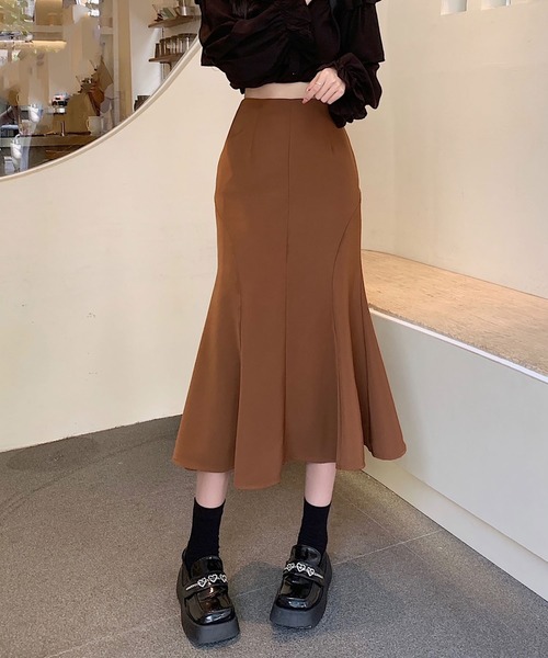 NinaetLina（ニナエリナ）の「ハイウエストマーメイドスカート（ジャンパースカート・レディース・ブラウン/ブラック・M/L/XL）」の13枚目の写真