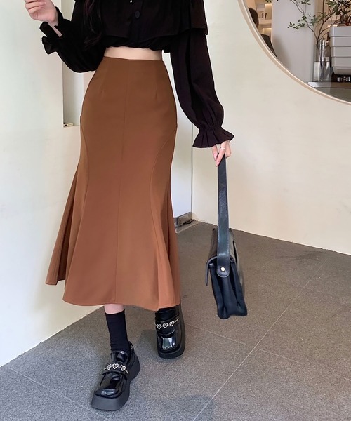 NinaetLina（ニナエリナ）の「ハイウエストマーメイドスカート（ジャンパースカート・レディース・ブラウン/ブラック・M/L/XL）」の14枚目の写真