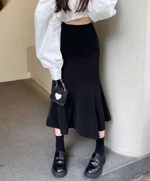 NinaetLina（ニナエリナ）の「ハイウエストマーメイドスカート（ジャンパースカート・レディース・ブラウン/ブラック・M/L/XL）」の5枚目の写真