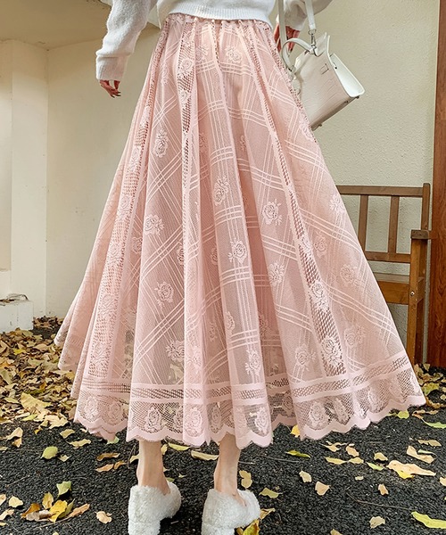 Primazel(プリマゼル)の「フレアレースロングスカート(スカート・レディース・ベージュ系その他/パープル系その他/ベージュ系その他2/ピンク系その他/ブラック系その他2/ブラック系その他・M)」の18枚目の写真