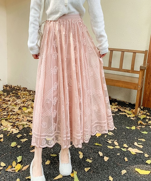 Primazel(プリマゼル)の「フレアレースロングスカート(スカート・レディース・ベージュ系その他/パープル系その他/ベージュ系その他2/ピンク系その他/ブラック系その他2/ブラック系その他・M)」の19枚目の写真