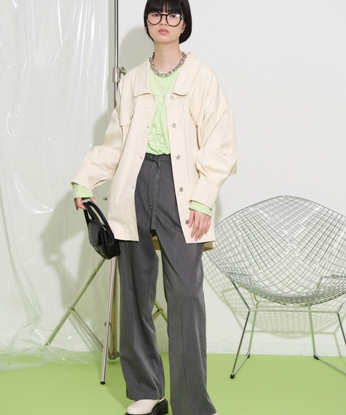 THE YOn（ザヨン）の「"IVORY"ボックスロゴロングスリーブTシャツ（Tシャツ/カットソー・レディース・ライム/アイボリー/チャコールグレー・FREE）」の16枚目の写真