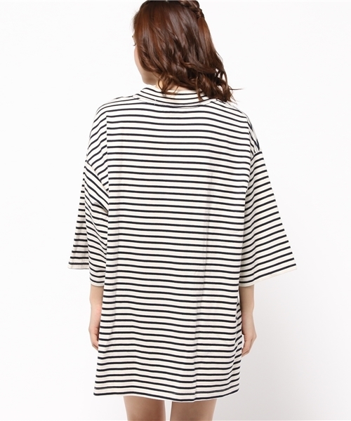 CIAOPANIC(チャオパニック)の「【Ciaopanic】 度詰めハイネックビッグTee/OP(ワンピース・レディース・その他19/ホワイト/ネイビー・FREE)」の6枚目の写真