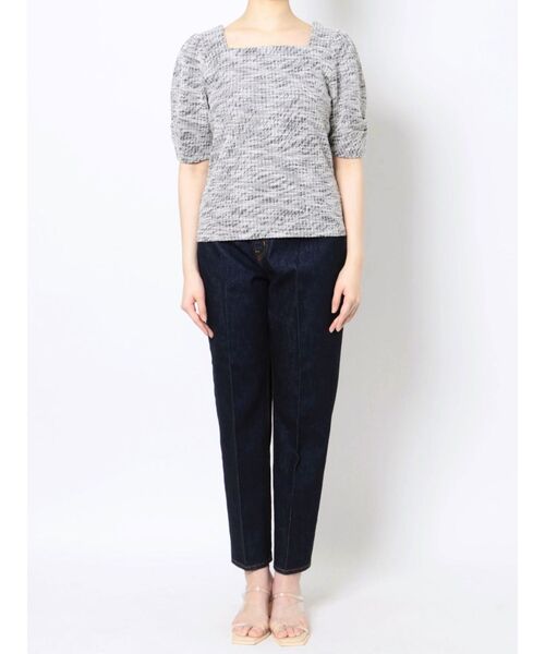 LAGUNAMOON（ラグナムーン）の「ツイードカットトップス（Tシャツ/カットソー・レディース・ベージュ/ブラック・FREE）」の4枚目の写真