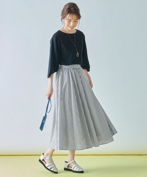 ANY(エニィ)の「【接触冷感】シルケットスムース ツイストスリーブトップス(Tシャツ/カットソー・レディース・グレー系/オールドローズ系/グリーン系/アイボリー系/ライトグリーン系/ベージュ系/ブラック系・3/2)」の20枚目の写真