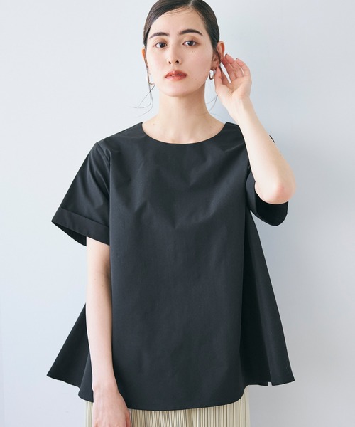 coca(coca)(コカ)の「パリフワバックリボンAラインブラウス(シャツ/ブラウス・レディース・ブラック/ホワイト/グリーン/ライトベージュ・M/L)」の3枚目の写真