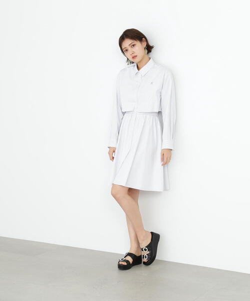 JILL by JILL STUART(ジルバイジルスチュアート)の「◇レイヤードミニシャツワンピース(ワンピース・レディース・ホワイト/ネイビー/ホワイト系その他・FREE)」の11枚目の写真
