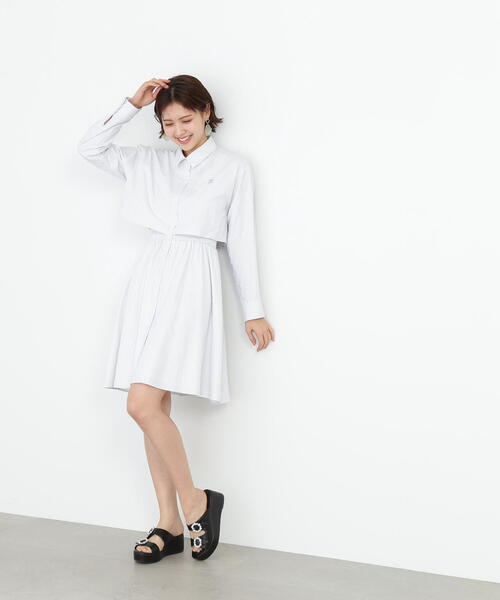 JILL by JILL STUART(ジルバイジルスチュアート)の「◇レイヤードミニシャツワンピース(ワンピース・レディース・ホワイト/ネイビー/ホワイト系その他・FREE)」の7枚目の写真