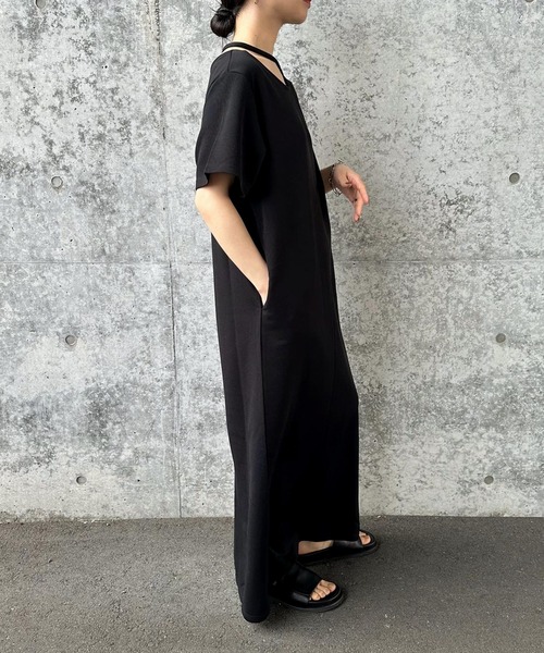 select MOCA by son(セレクトモカバイソン)の「ネックレイヤードリラックスワンピース(ワンピース・レディース・ブラック/ベージュ/ホワイト/ライトグレー・FREE)」の12枚目の写真