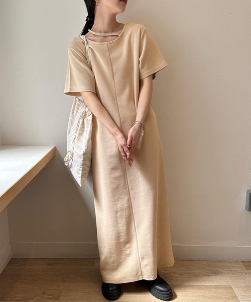 select MOCA by son(セレクトモカバイソン)の「ネックレイヤードリラックスワンピース(ワンピース・レディース・ブラック/ベージュ/ホワイト/ライトグレー・FREE)」の18枚目の写真