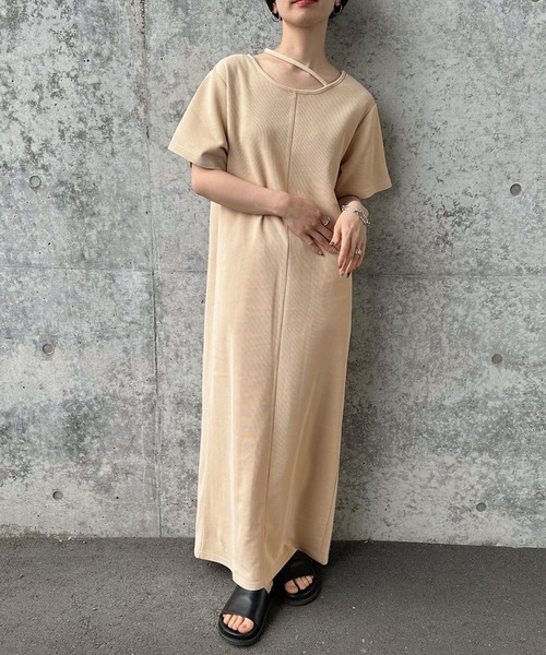 セール】ネックレイヤードリラックスワンピース（ワンピース）｜select